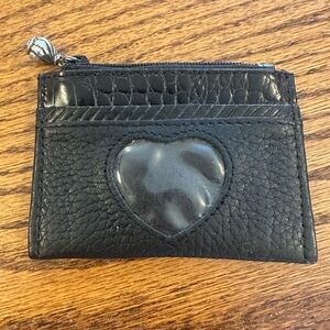 Brighton Black Card Holder with Heart Accent